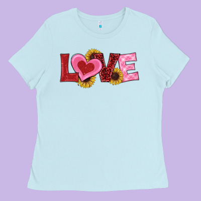 Valentines Day Love Sunflowers Ladies Tee Designed By Ranaportraitstore