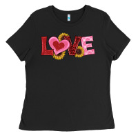 Black valentines day love sunflowers Ladies Tee - RanaPortraitStore