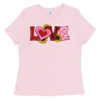 Bubblegum Pink valentines day love sunflowers Ladies Tee - RanaPortraitStore