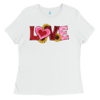 White valentines day love sunflowers Ladies Tee - RanaPortraitStore