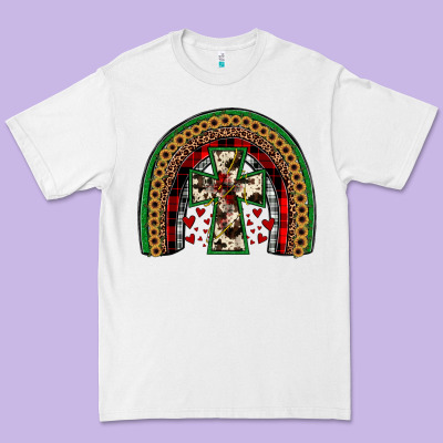 Cross Rainbow Premium Tee Designed By Jahusdesignshop