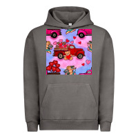 Pigment Tornado valentines day truck and cupid in the sky seamless pattern Urban Hoodie - BundleAndBundleShop