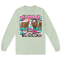 Matcha leopard and cowhide hair and curling iron with hearts and flowers seam Long Sleeve Tee - BundleAndBundleShop