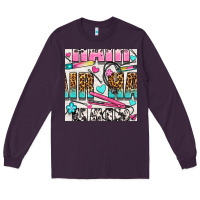 Plum leopard and cowhide hair and curling iron with hearts and flowers seam Long Sleeve Tee - BundleAndBundleShop