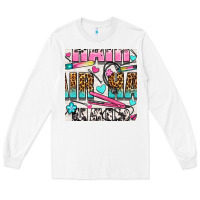 White leopard and cowhide hair and curling iron with hearts and flowers seam Long Sleeve Tee - BundleAndBundleShop