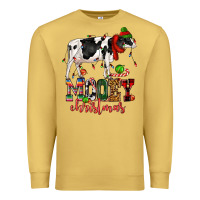 Antique Gold mooey christmas cow Premium Sweatshirt - CowGirlArtShop