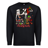 Black mooey christmas cow Premium Sweatshirt - CowGirlArtShop