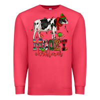Cardinal mooey christmas cow Premium Sweatshirt - CowGirlArtShop