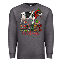 Charcoal Heather mooey christmas cow Premium Sweatshirt - CowGirlArtShop