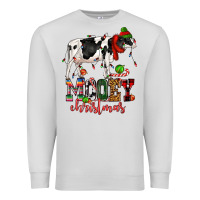 Dove Grey mooey christmas cow Premium Sweatshirt - CowGirlArtShop