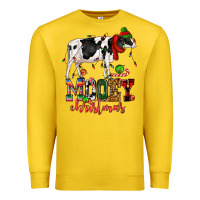 Lemon mooey christmas cow Premium Sweatshirt - CowGirlArtShop