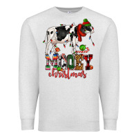 Oatmeal Heather mooey christmas cow Premium Sweatshirt - CowGirlArtShop