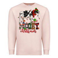 Pale Pink mooey christmas cow Premium Sweatshirt - CowGirlArtShop