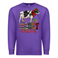 Purple mooey christmas cow Premium Sweatshirt - CowGirlArtShop