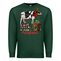 Sports Green mooey christmas cow Premium Sweatshirt - CowGirlArtShop