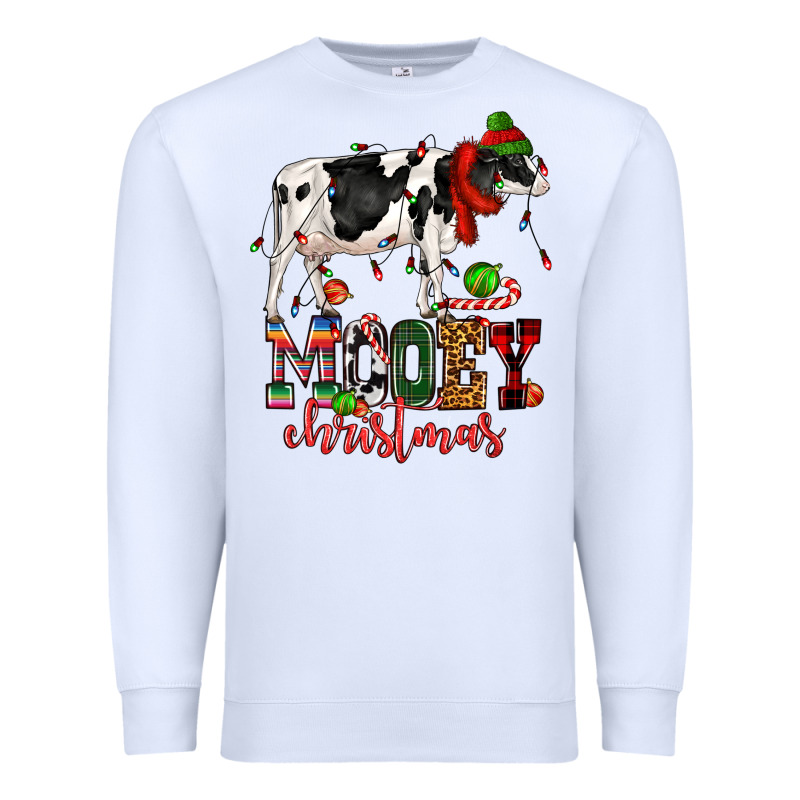 Mooey Christmas Cow Premium Sweatshirt by CowGirlArtShop | Teevron