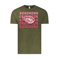 Vintage Olive xoxo checker lips Vintage Tee - MaliasSmallBusiness