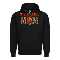 Black Firefighter Mom Zipper Hoodie - texasbilliewilder