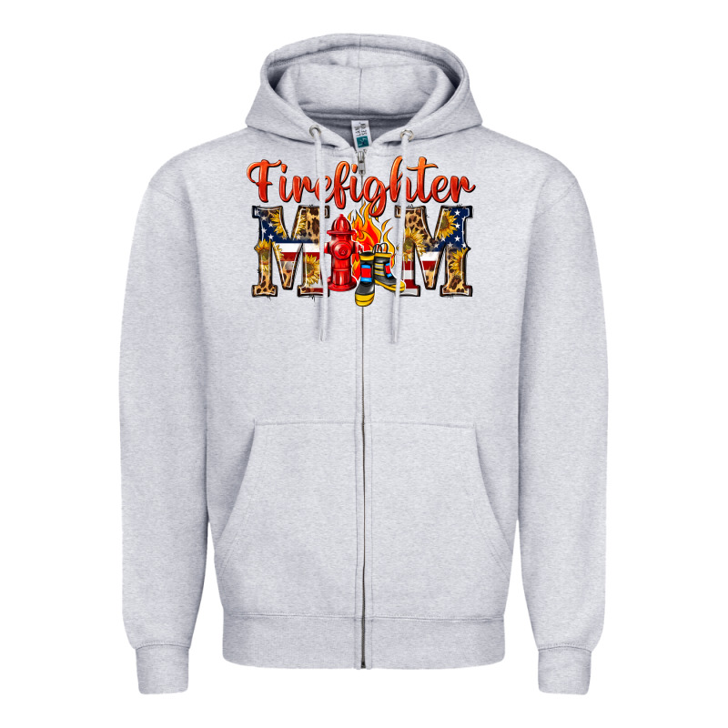 Firefighter Mom Zipper Hoodie by texasbilliewilder | Teevron