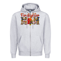 Heather Grey Firefighter Mom Zipper Hoodie - texasbilliewilder