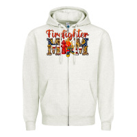 Oatmeal Heather Firefighter Mom Zipper Hoodie - texasbilliewilder