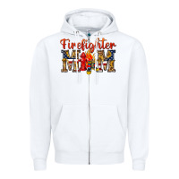 White Firefighter Mom Zipper Hoodie - texasbilliewilder