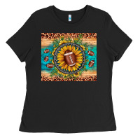 Black football leopard turquoise sunflower Ladies Tee - JahusDesignShop