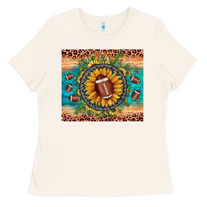 Football Leopard Turquoise Sunflower Ladies Tee by JahusDesignShop | Teevron