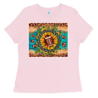 Bubblegum Pink football leopard turquoise sunflower Ladies Tee - JahusDesignShop