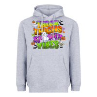 Heather Grey thick thighs and spooky vibes Heavyweight Hoodie - CowGirlArtShop