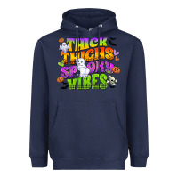 Navy thick thighs and spooky vibes Heavyweight Hoodie - CowGirlArtShop