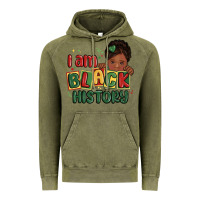 Vintage Olive i am black history black girl Vintage Hoodie - MaliasSmallBusiness