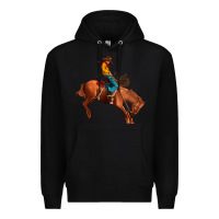 Black cowboy rodeo Premium Hoodie - JahusDesignShop