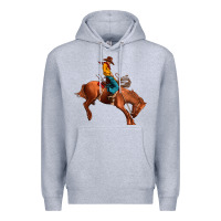 Heather Grey cowboy rodeo Premium Hoodie - JahusDesignShop
