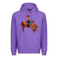 Purple cowboy rodeo Premium Hoodie - JahusDesignShop