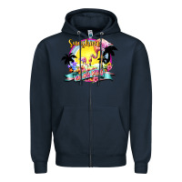 Navy sunshine on my mind Zipper Hoodie - NancyCooperArtShop