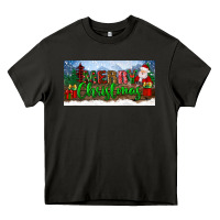 Merry Christmas With Santa Claus License Plate Heavy Core Tee | Teevron