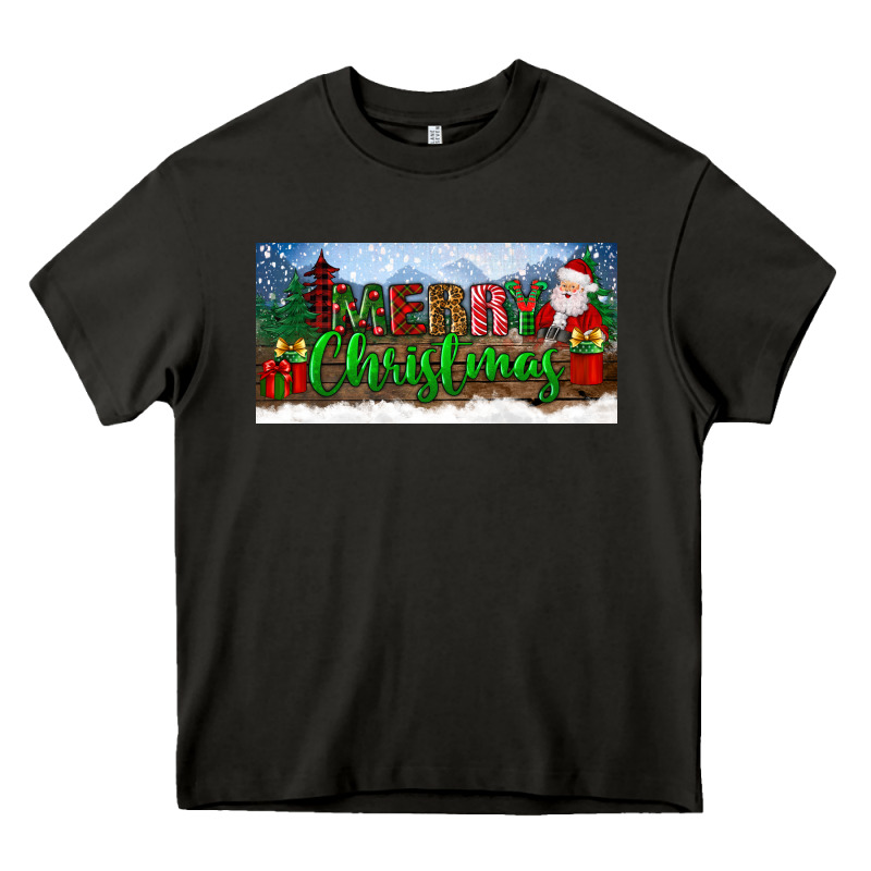 Merry Christmas With Santa Claus License Plate Heavy Core Tee by BundleAndBundleShop | Teevron