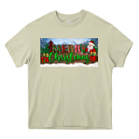 Mossy merry christmas with santa claus license plate Heavy Core Tee - BundleAndBundleShop