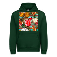 Forest Green american football snacks with serape and leopard Urban Hoodie - BundleAndBundleShop