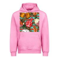 Fuchsia Pink american football snacks with serape and leopard Urban Hoodie - BundleAndBundleShop