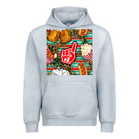 Heather Grey american football snacks with serape and leopard Urban Hoodie - BundleAndBundleShop
