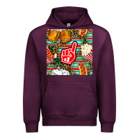 Mauve Wine american football snacks with serape and leopard Urban Hoodie - BundleAndBundleShop