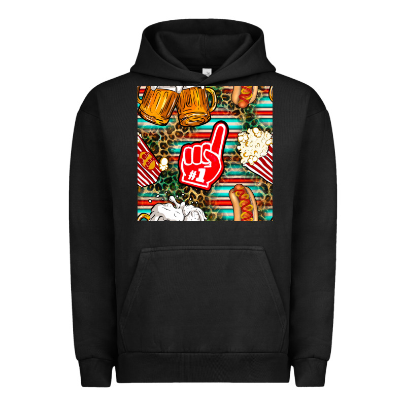American Football Snacks With Serape And Leopard Urban Hoodie by BundleAndBundleShop | Teevron