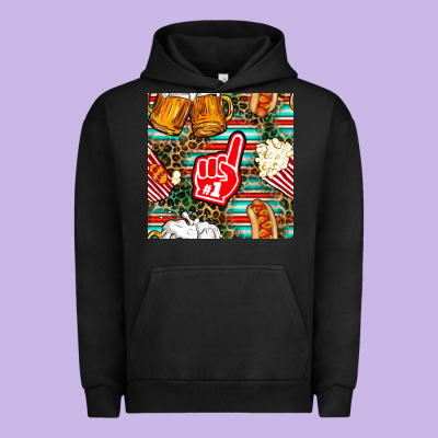 American Football Snacks With Serape And Leopard Urban Hoodie Designed By Bundleandbundleshop