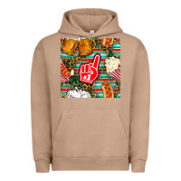 Pigment Burro american football snacks with serape and leopard Urban Hoodie - BundleAndBundleShop