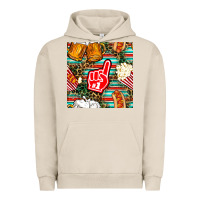 Pigment French Oak american football snacks with serape and leopard Urban Hoodie - BundleAndBundleShop