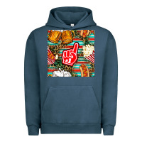 Pigment Midnight Navy american football snacks with serape and leopard Urban Hoodie - BundleAndBundleShop