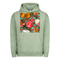 Pigment Oil Green american football snacks with serape and leopard Urban Hoodie - BundleAndBundleShop