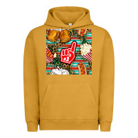 Pigment Peanut Butter american football snacks with serape and leopard Urban Hoodie - BundleAndBundleShop